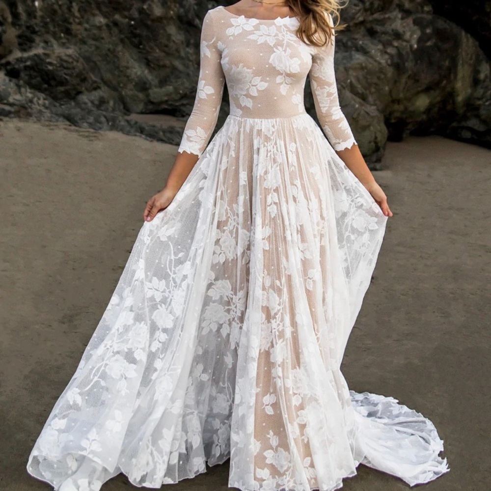 Ari Dress - Long Sleeve, Open Back, A-line Dress